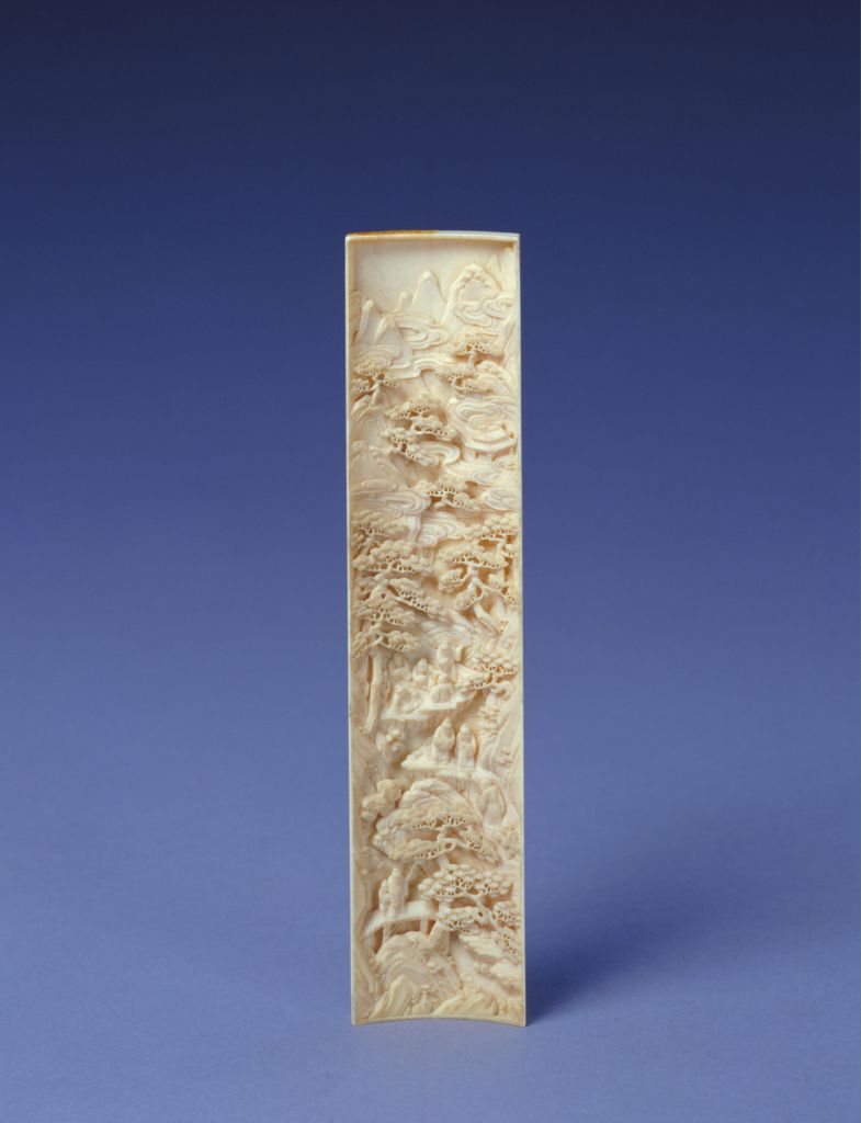 图片[2]-Ivory Carved Nine Old Figure Arm Rest-China Archive